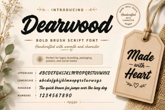 Dearwood: A Brush Script for Rustic Brand Identity