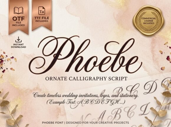 Phoebe: An Ornate Calligraphy Script for Elevated Design